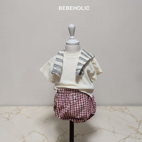bebeholic/46. rough waffle T-shirt S(3-6M)-L(12-18M)