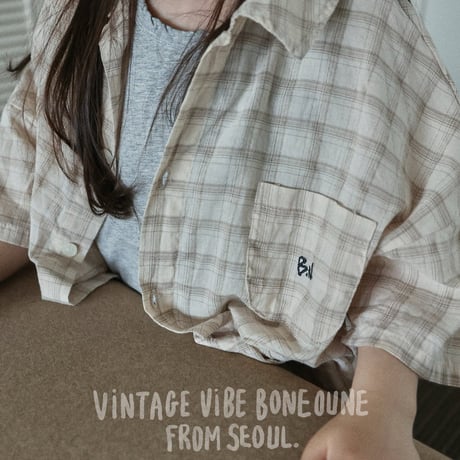 boneoune/85. retro check shirt JS-JL