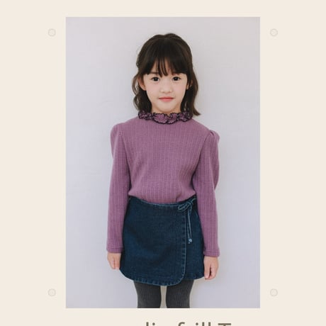monatelier/20. amel two color fril T-shirt S-2XL
