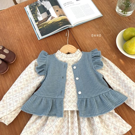 ohho/8. from knit fril vest S-2XL