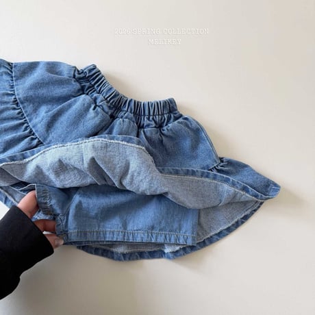 melikey/61. denim fril skirt XS-XL