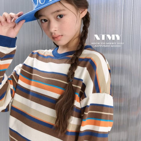 nicetomeetyou/40. border multi T-shirt JS-JL