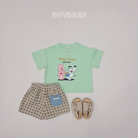 soybean/145. plan ) character half t T-shirt JS-JM