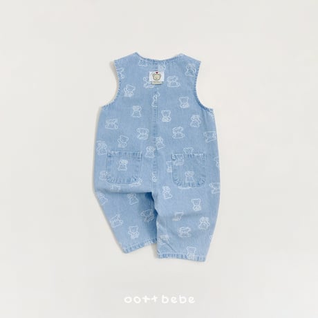 oottbebe/68. bear overalls XS(1-2Y)-XL(6-7Y)