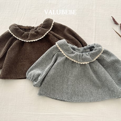 valubebe/55. herringbon fril blouse 6M-S