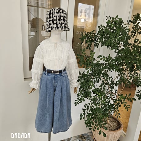 dadada/35. pin tuck denim PT( belt ) set S-XL