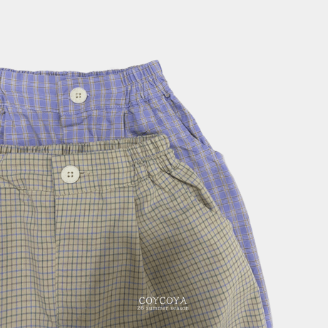 coycoya/34. retro check bermuda pants S-2XL