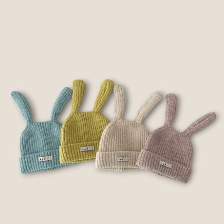 dudie/103. long Ear knit hat FREE(50-52CM)