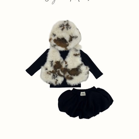 yogurtmansion/58. cow vest hat XS-XL