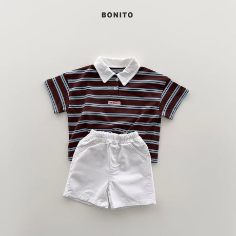 bonito/75. sierre stripe collar tee ? JS-JM