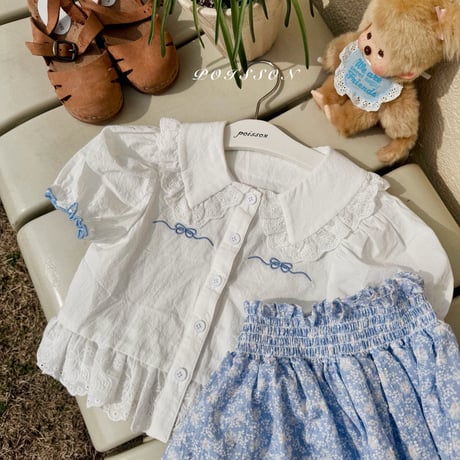 poisson/69. ribbon embroidery blouse S-XL