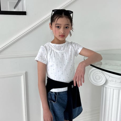 matilda/129. pleated denim half pants 5-13