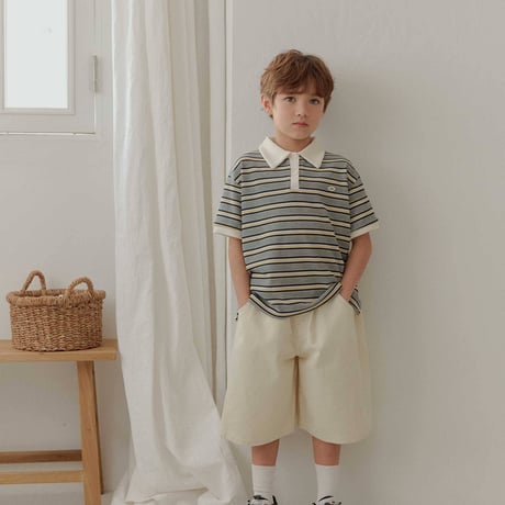 heydo/49. waffle ST collar T-shirt S-XL