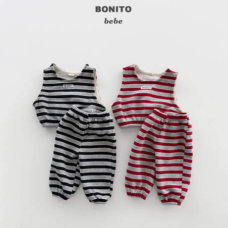 bonito/96. dangara vest updown set 6M-18M