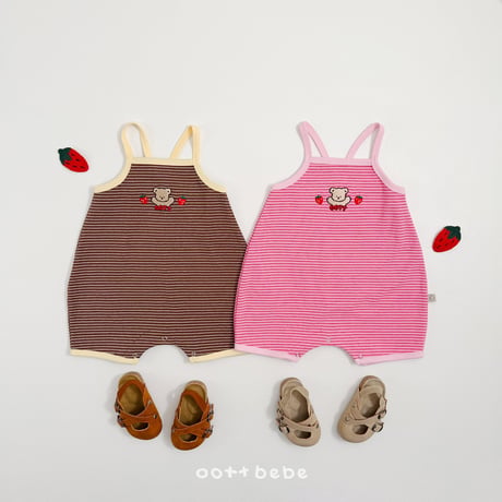 oottbebe/66. strawberry choco suit S(0-6M)-M(6-12M)