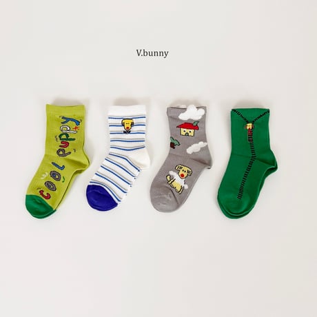 vbunny/78. puffy socks set M(130-150)-XL(180-210)