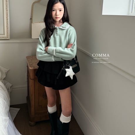 comma/16. lace collar T-shirt 110-130