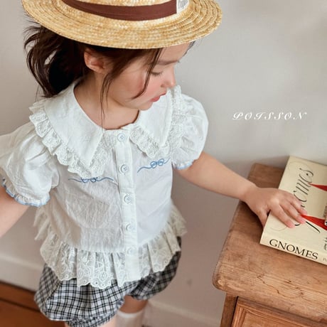 poisson/69. ribbon embroidery blouse S-XL
