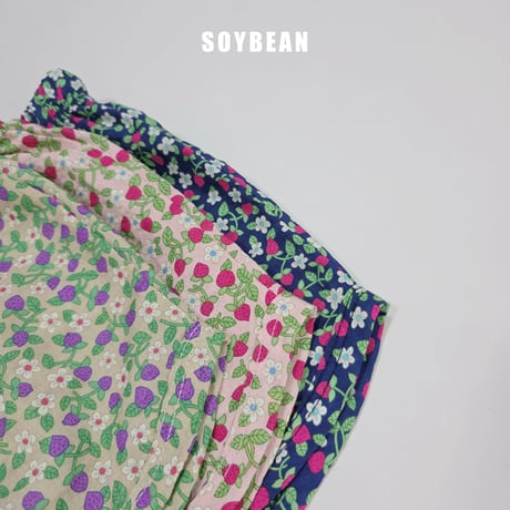 soybean/158. plan ) strawberry flower sleeveless updown set XS-XL