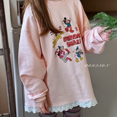 poisson/56. smile disney man-to-man S-XL