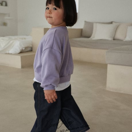 normalplay/5. flower embroidery crop man-to-man 12M-L