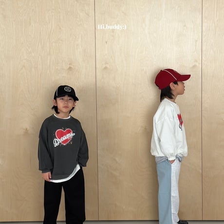 hibuddy/40. heart man-to-man S-XL