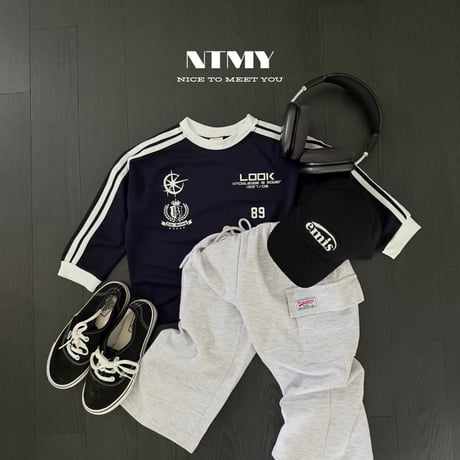 nicetomeetyou/57. ( jersey )89 line T-shirt S-XL