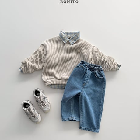 bonito/11. plan knit man-to-man 12M-XL