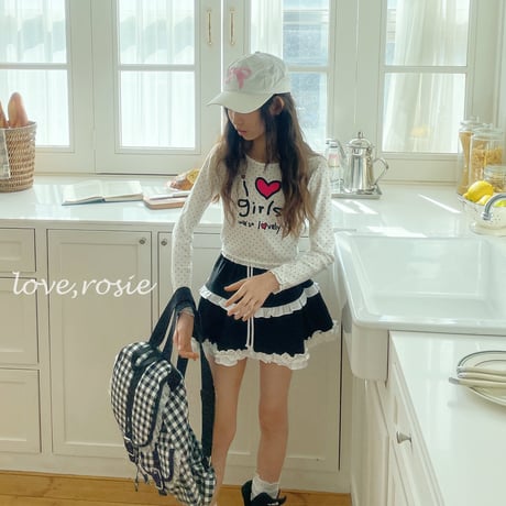 loverosie/42. lace fril kangkang skirt L-XL