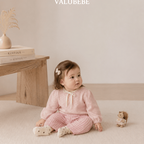 valubebe/86. creamy ribbon puff T-shirt 6M-S