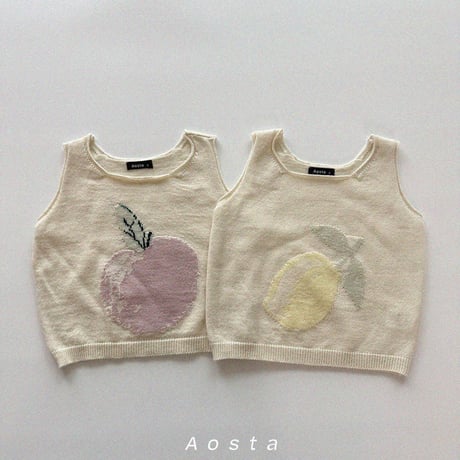 aosta/19. Knit Fruit Vest S(1-2Y)-L(3-5Y)