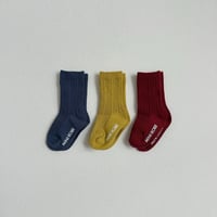 minirobe/45. Cotton Rib Socks 3 Set XS-M