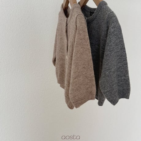 aosta/6. [Knit Cashmere Cardigan] S(1-2Y)-L(3-5Y)
