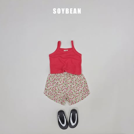 soybean/158. plan ) strawberry flower sleeveless updown set XS-XL
