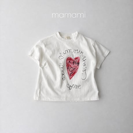 mamami/41. drawing heart T-shirt XS-XL