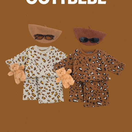 oottbebe/31. leopard knit setup ( knit pants ) set XS(0-1Y)-XL(4-5Y)