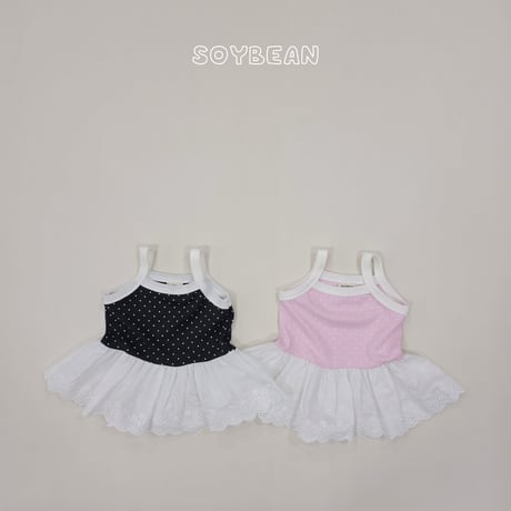 soybean/7. plan dot fril sleeveless XS-XL