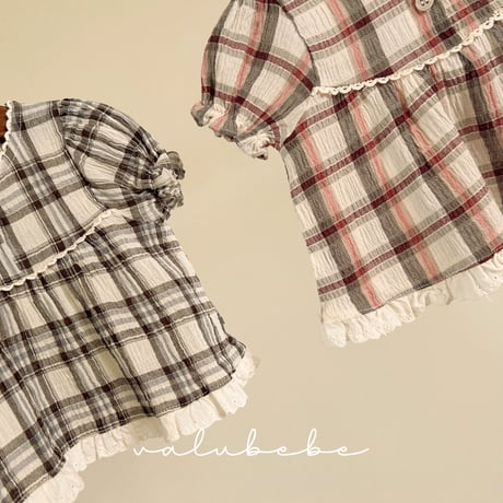 valubebe/68. checkcheck puff blouse 6M-S