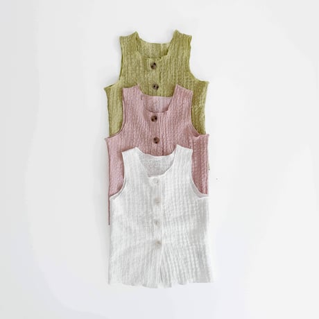 urbanrabbit/36. Crinkle Button Sleeveless Top XS-XL