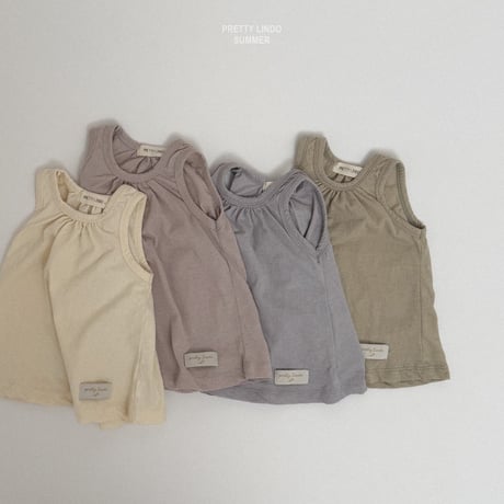 lindo/42. shirring T sleeveless XS-XL