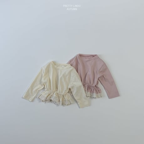 lindo/79. single lace fril T-shirt XS-XL