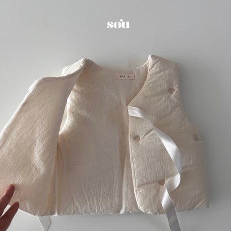sou/2. heart embroidery padding vest 12M-M