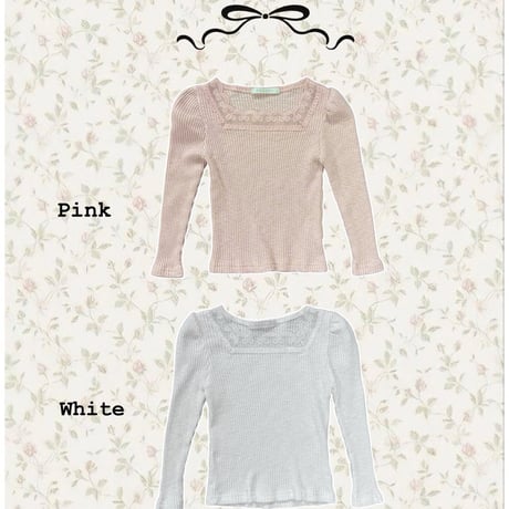 poisson/11. blan lace T-shirt S-XL