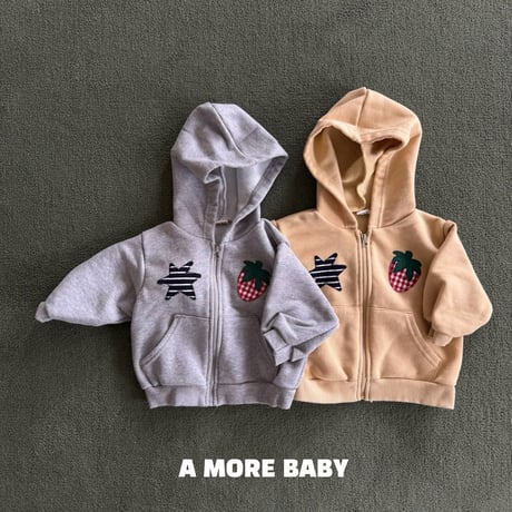 amore/64. strawberry star hood zipup 12M-18M