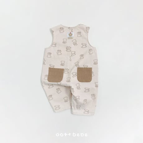 oottbebe/68. bear overalls XS(1-2Y)-XL(6-7Y)