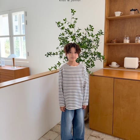 owen/54. boat neck stripe T-shirt JS-JXL