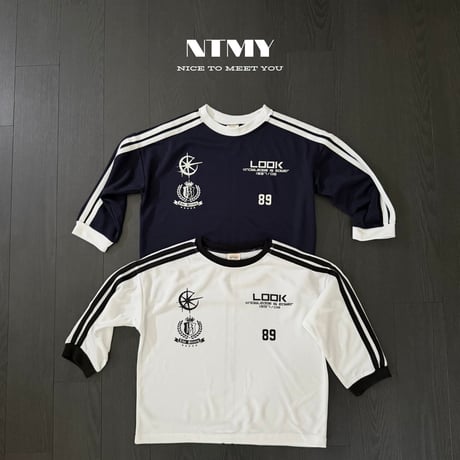 nicetomeetyou/57. ( jersey )89 line T-shirt S-XL