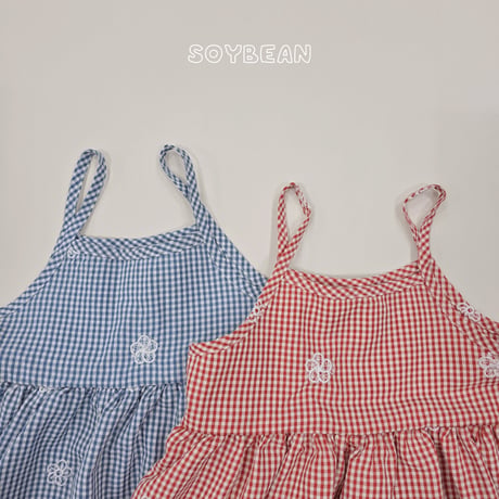 soybean/79. plan ) flower check one-piece XS-XL