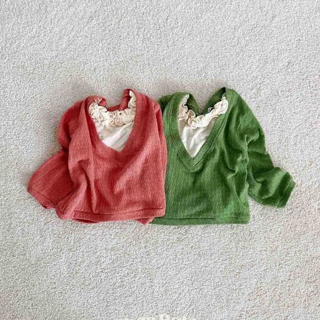 urbanrabbit/37. Deep V Frill Knit JS-JM
