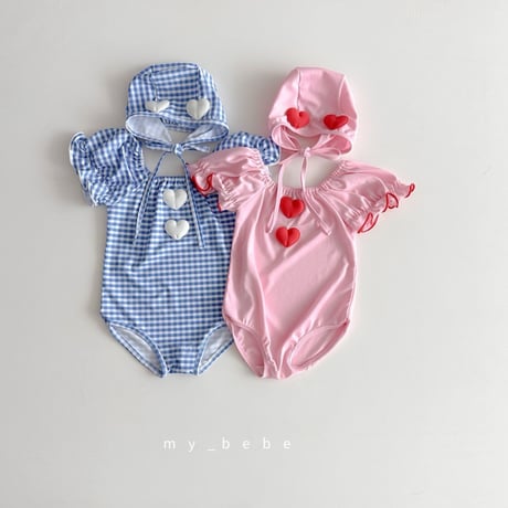mybebe/6. heart motive shirring swimsuit S-L